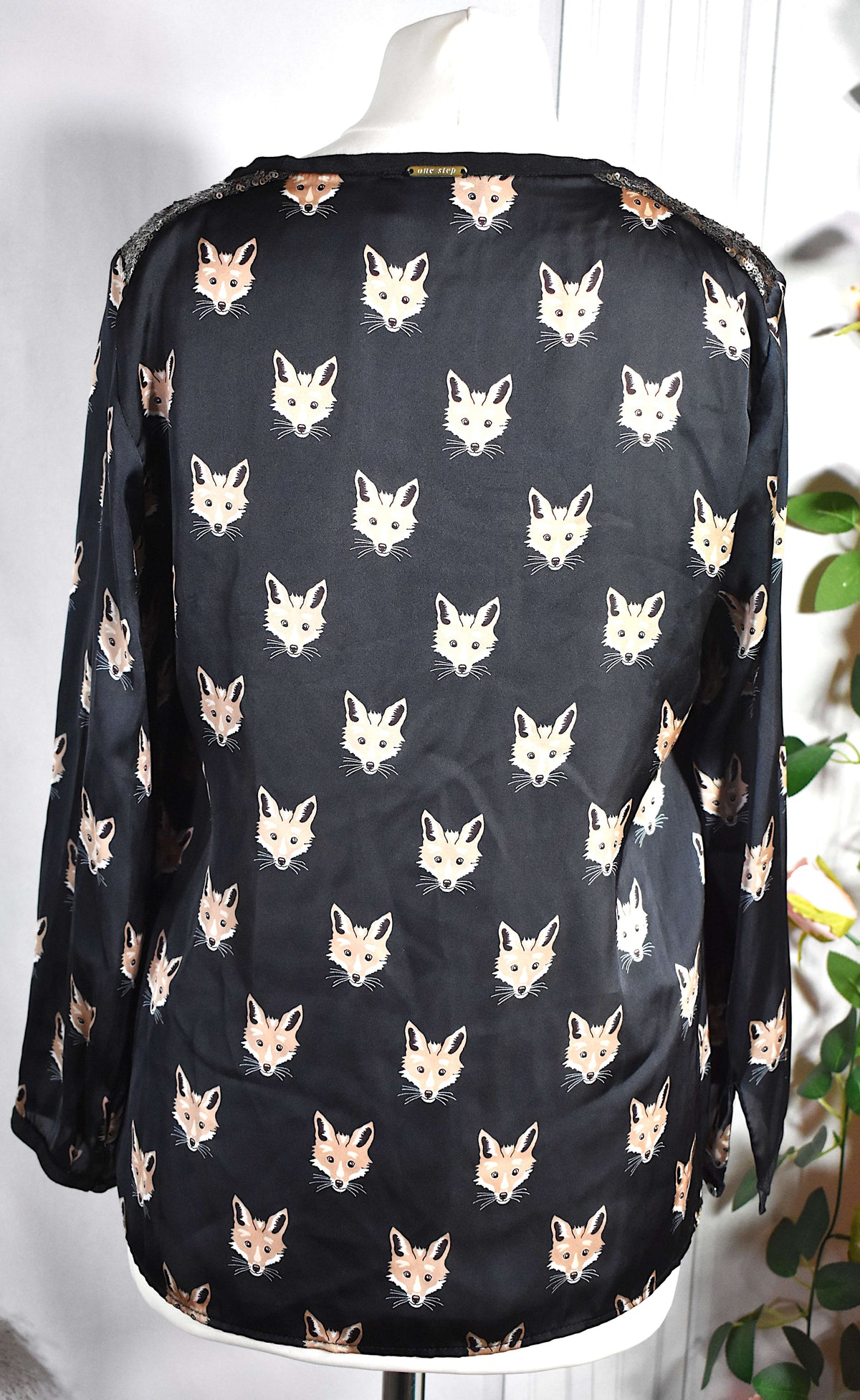 Blouse satinée motifs renards One Step