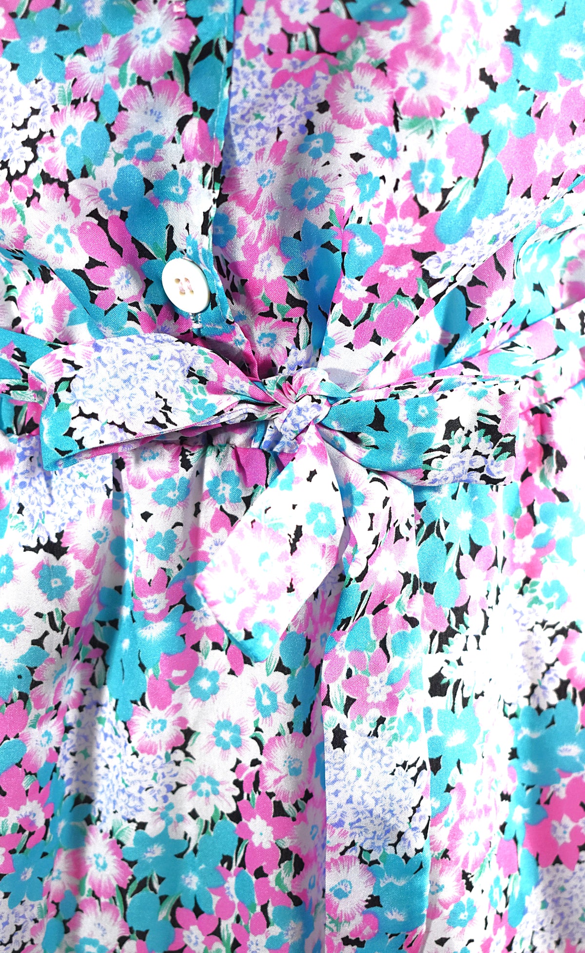 Robe fluide fleurs pastels roses & bleues