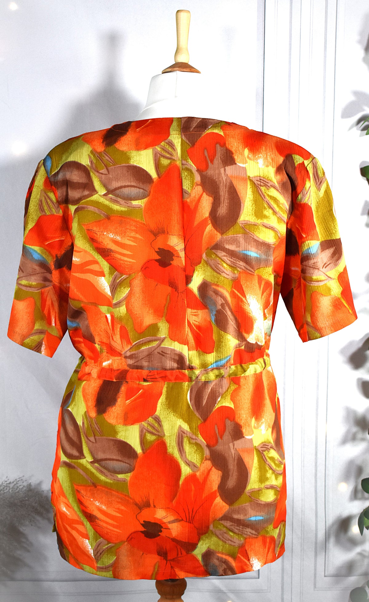 Chemise orange & multicolore