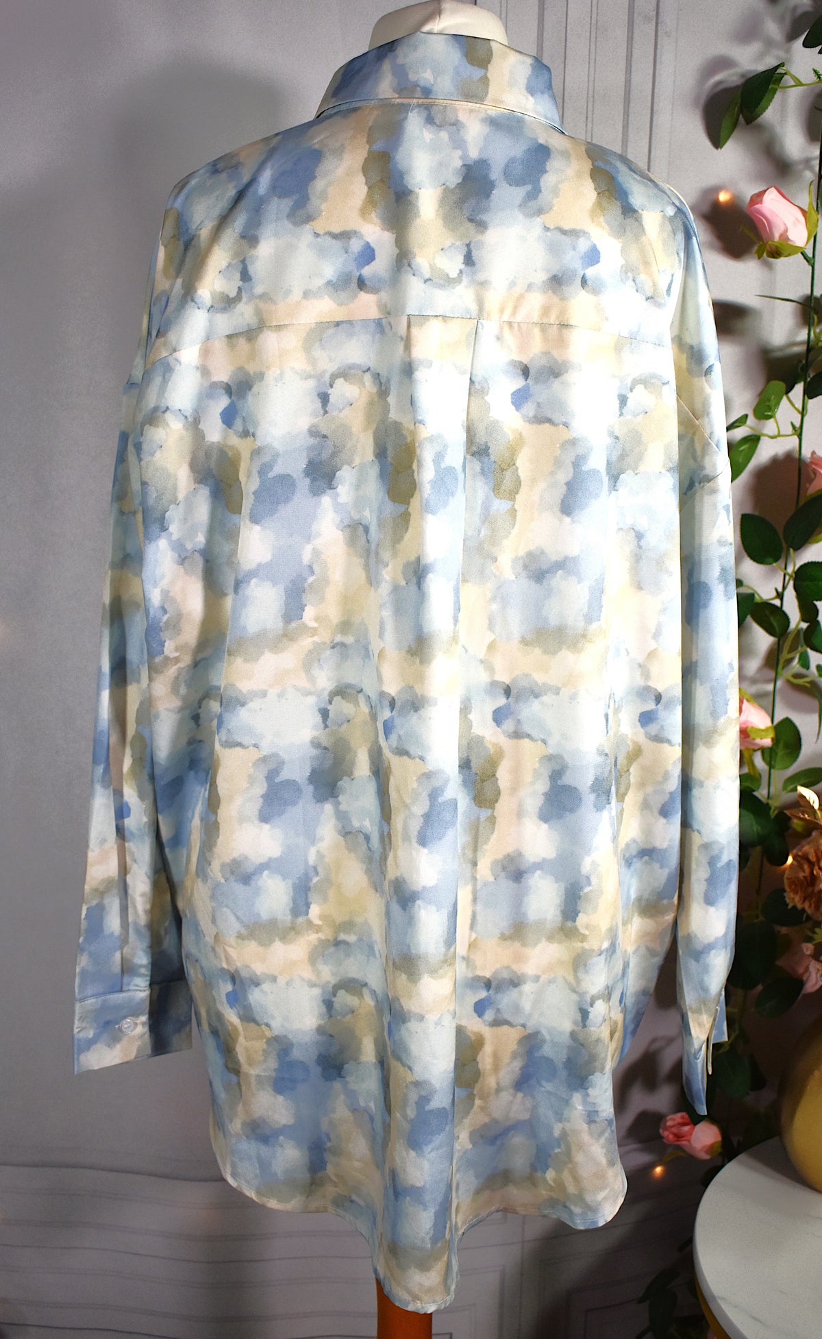 Chemise oversize tie and dye bleu ciel