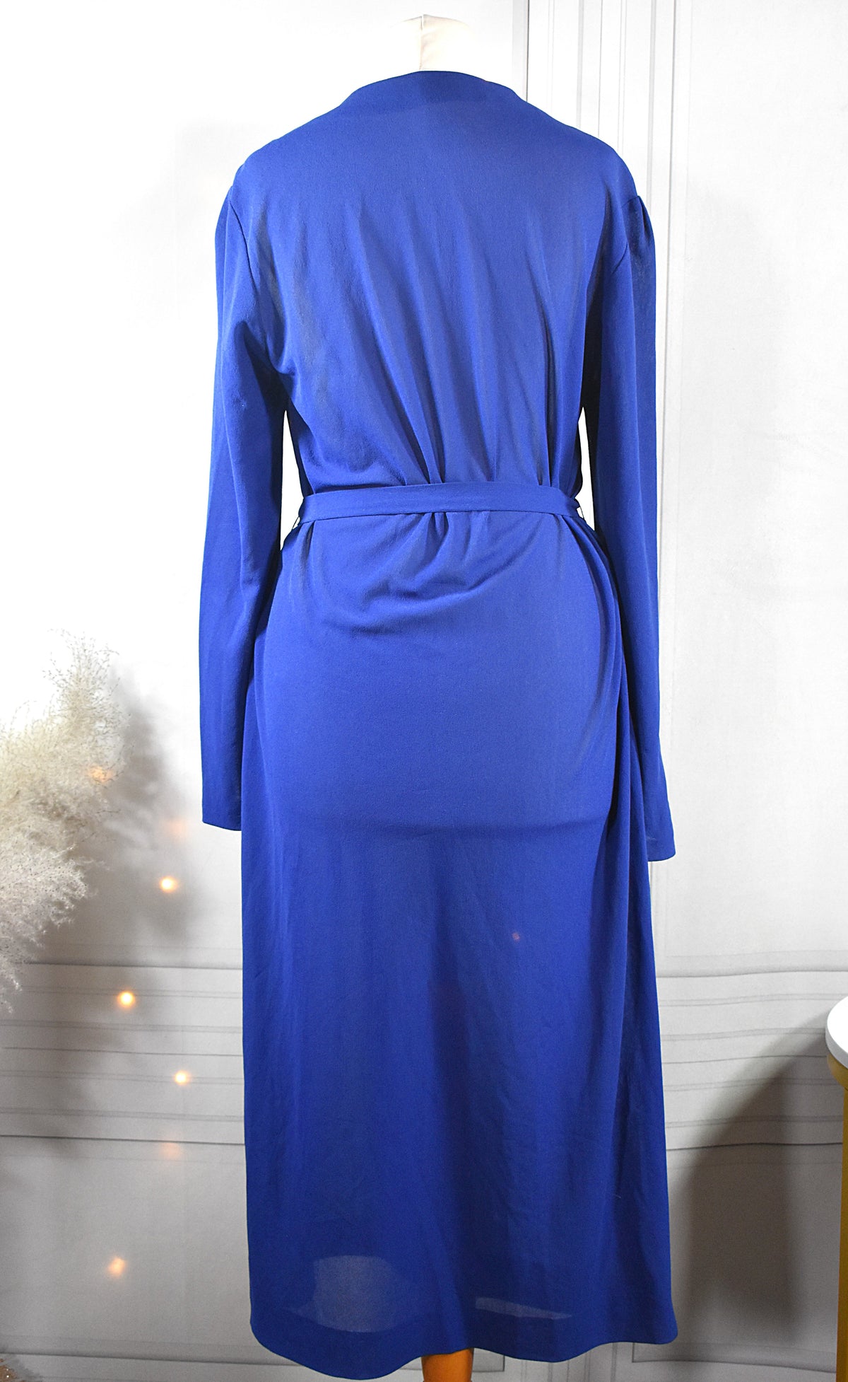 Robe mi-longue mousseline indigo