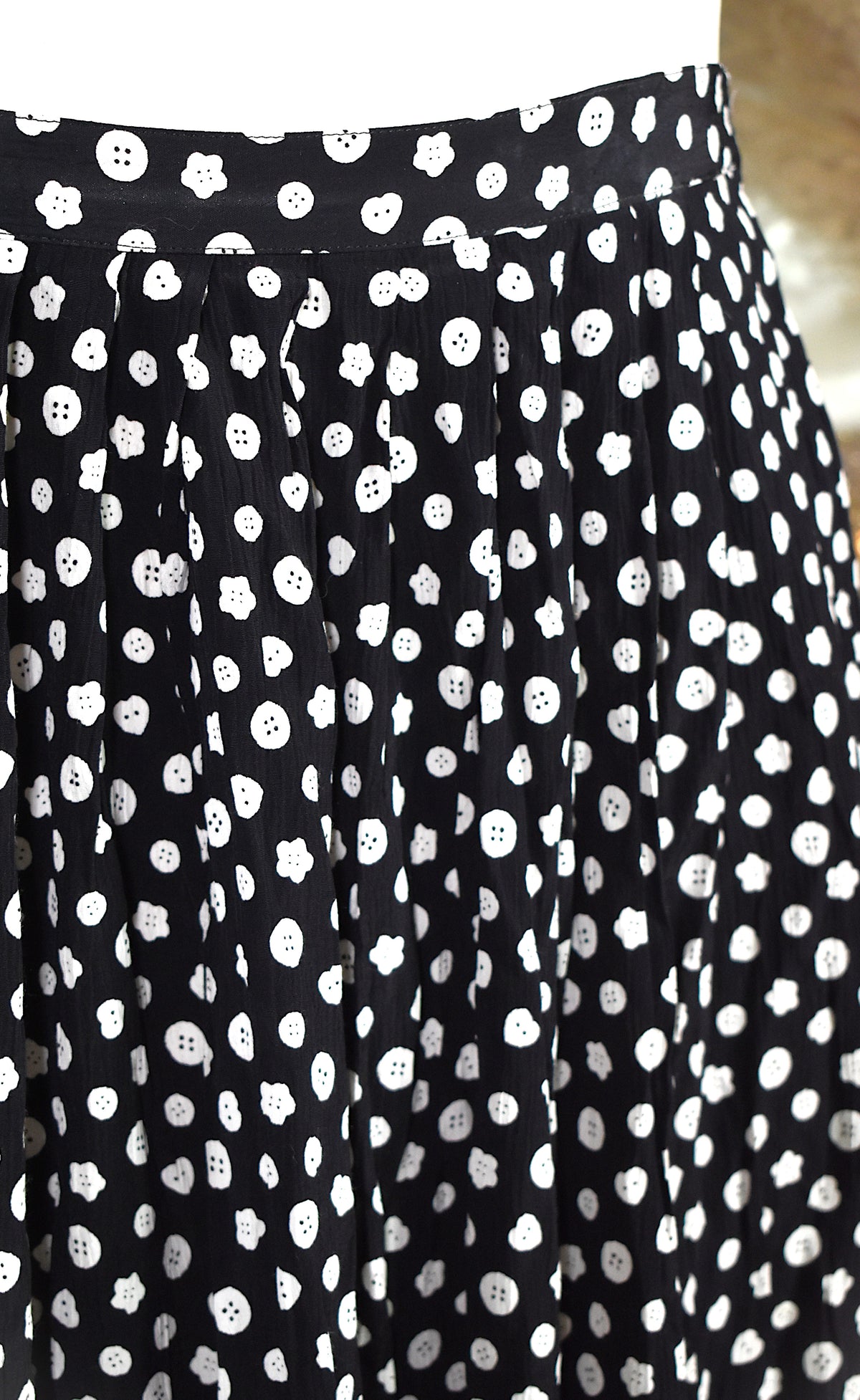 Jupe midi motif graphique Made in France