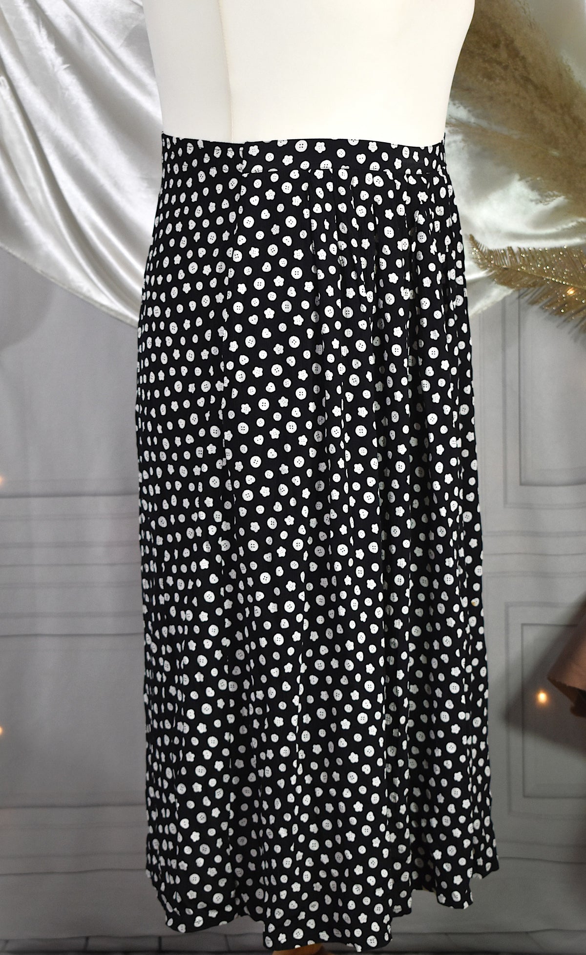 Jupe midi motif graphique Made in France