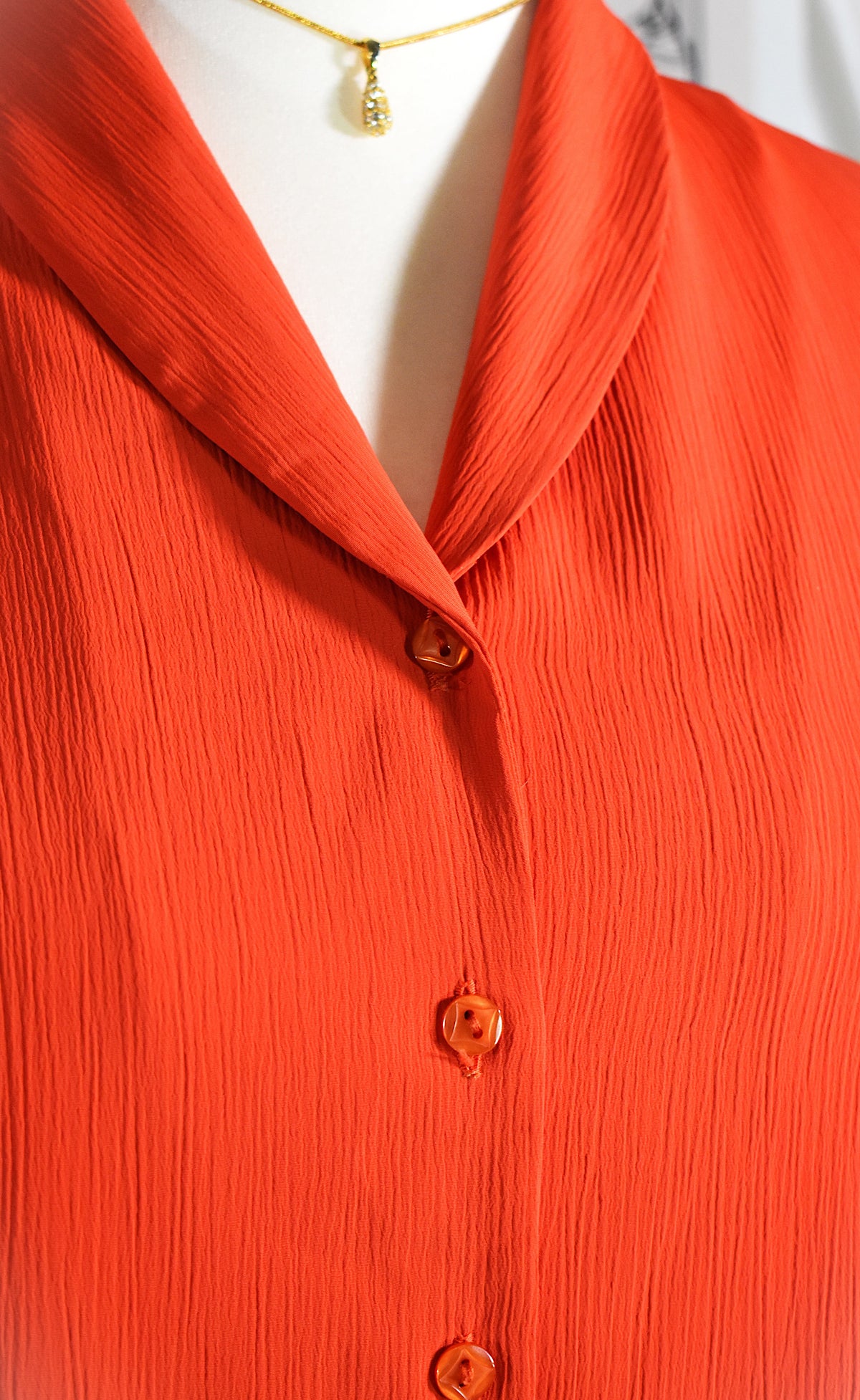 Chemise orange corail fluide effet froissé