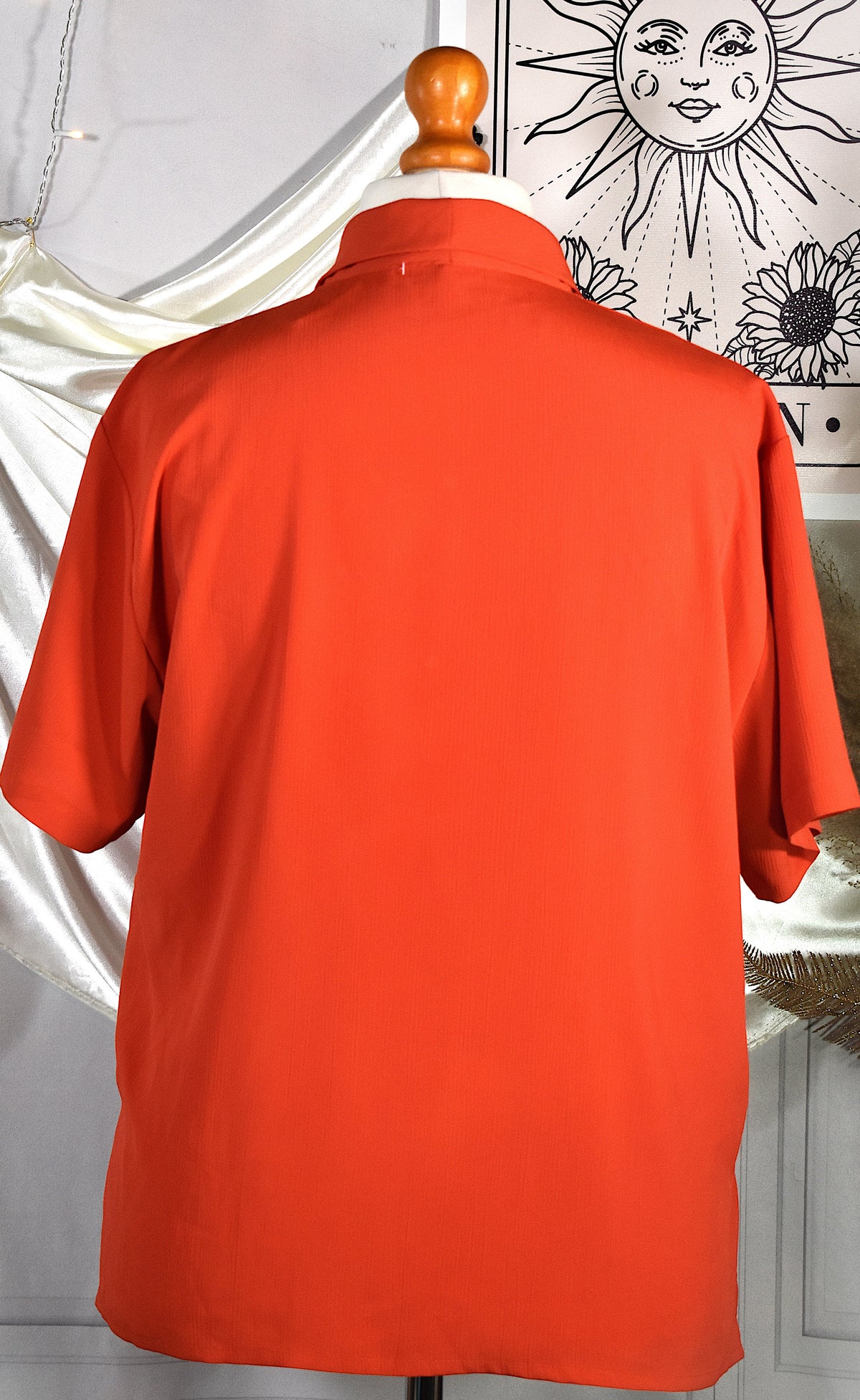 Chemise orange corail fluide effet froissé