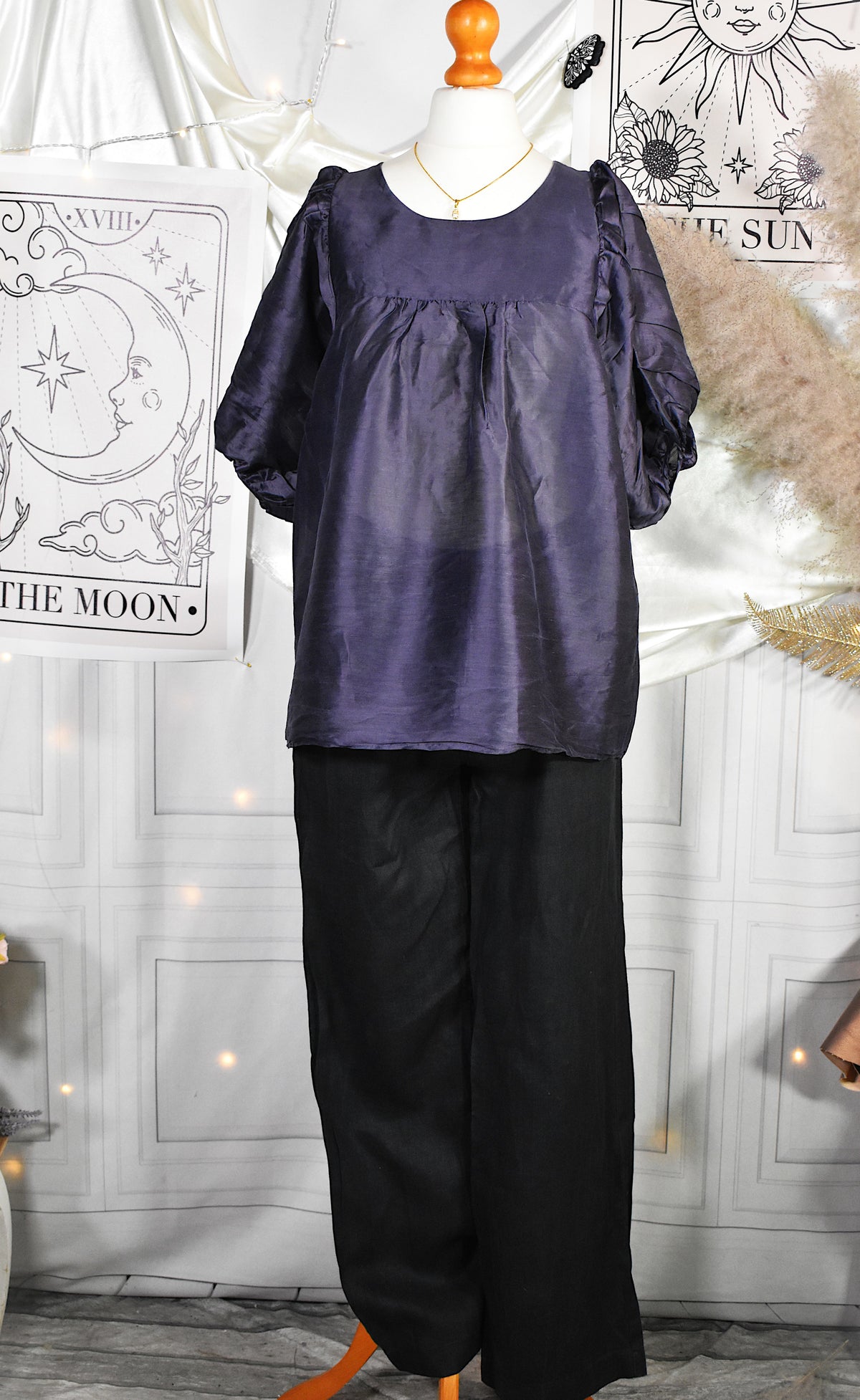 Blouse One Step violette en ramie et soie