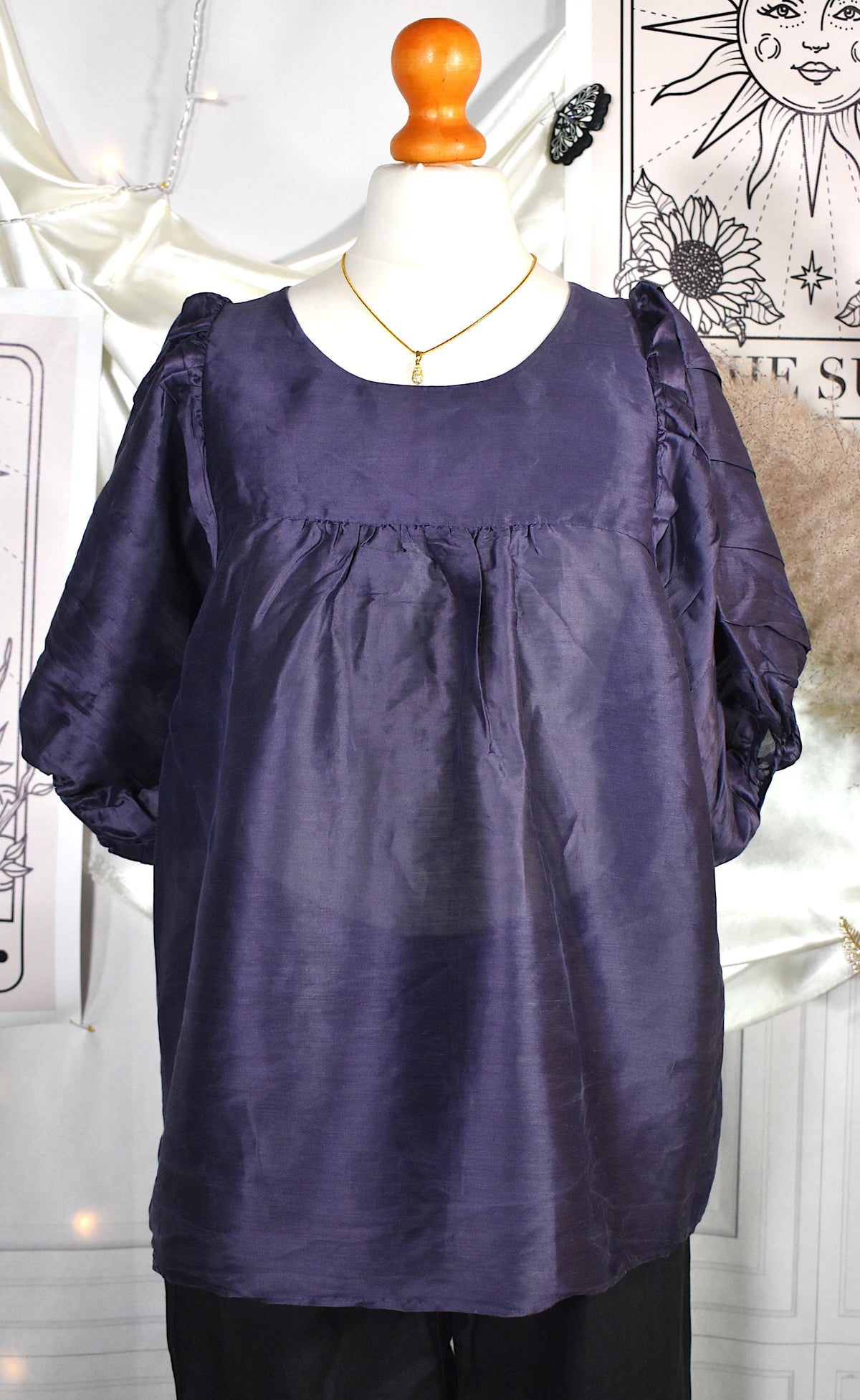 Blouse One Step violette en ramie et soie