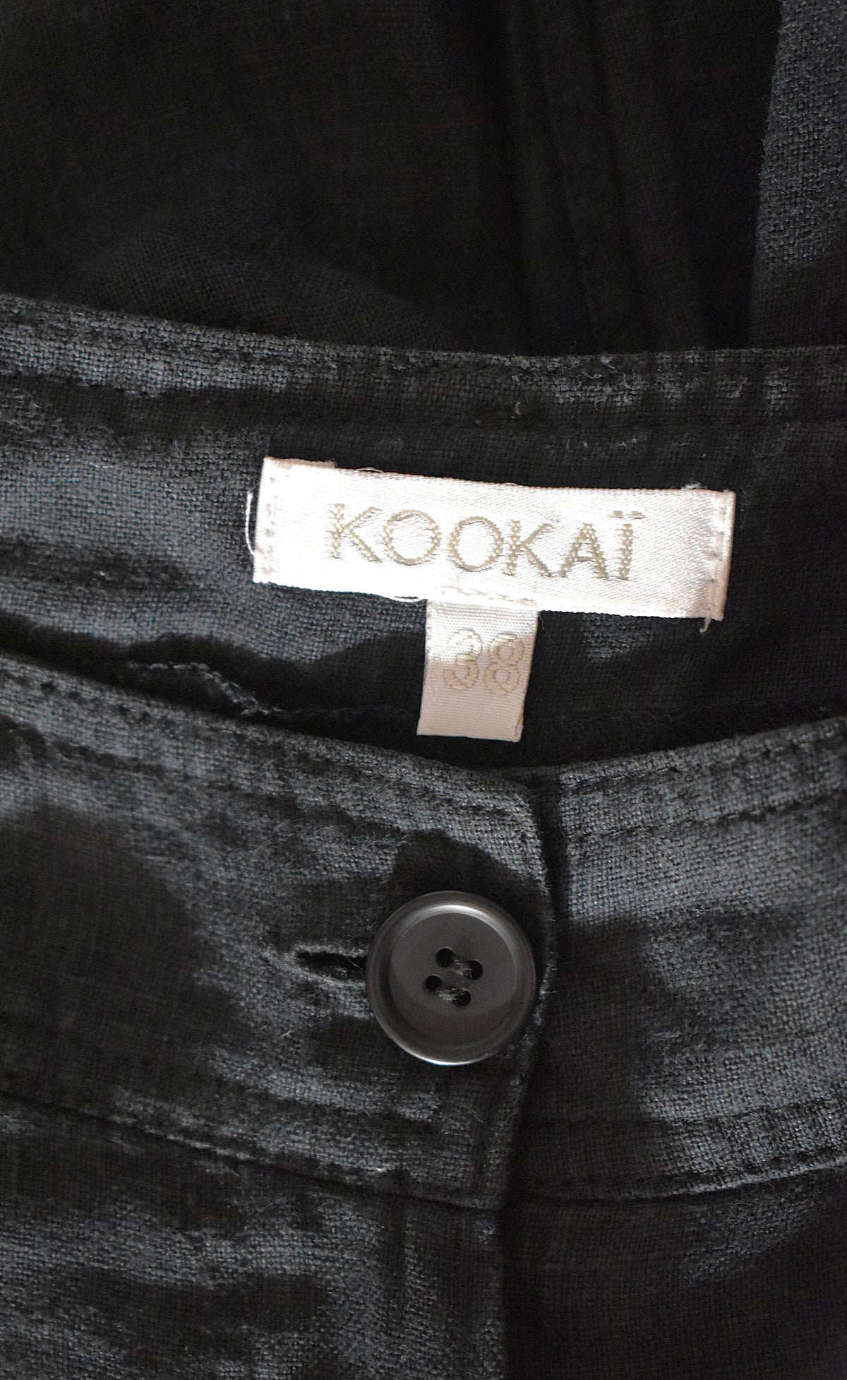 Pantalon noir 100% lin