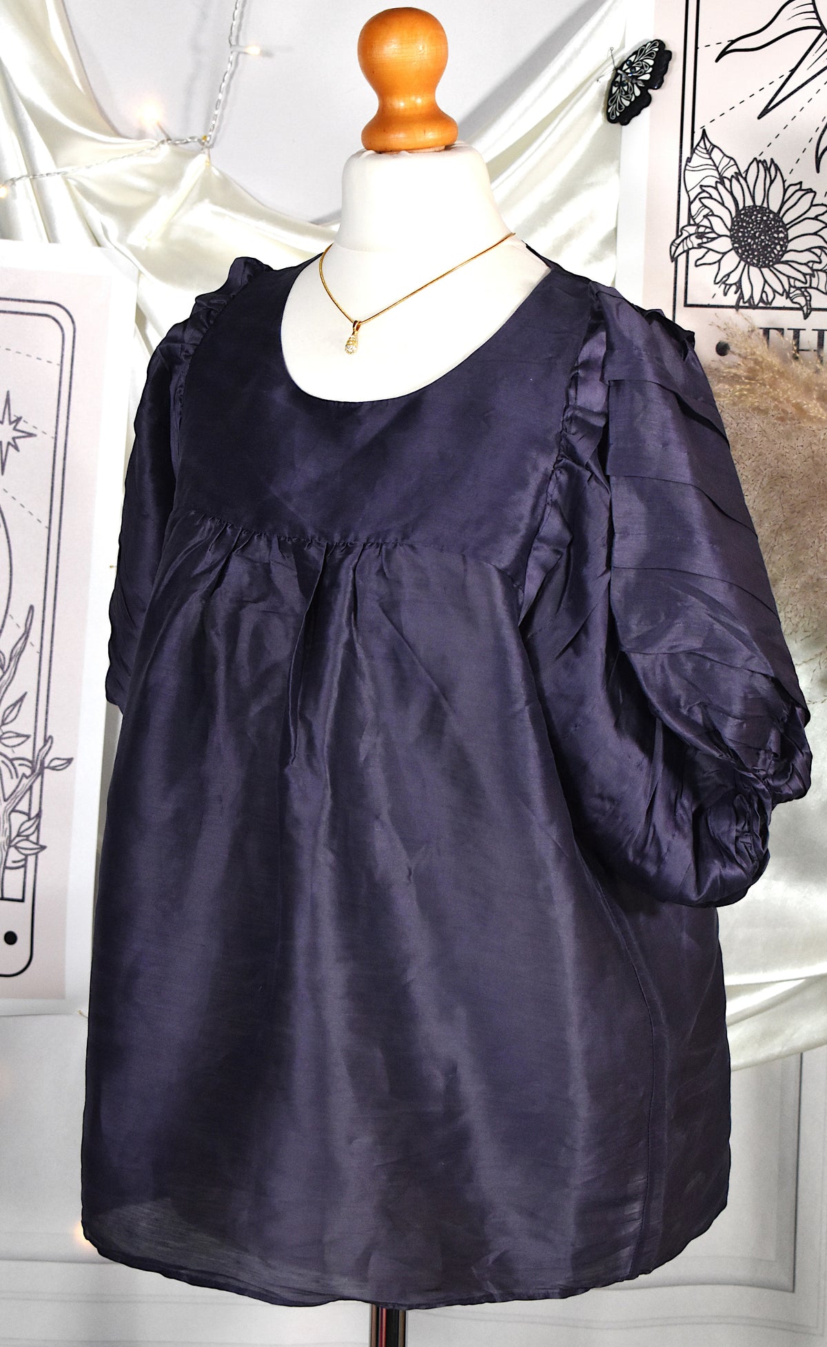 Blouse One Step violette en ramie et soie