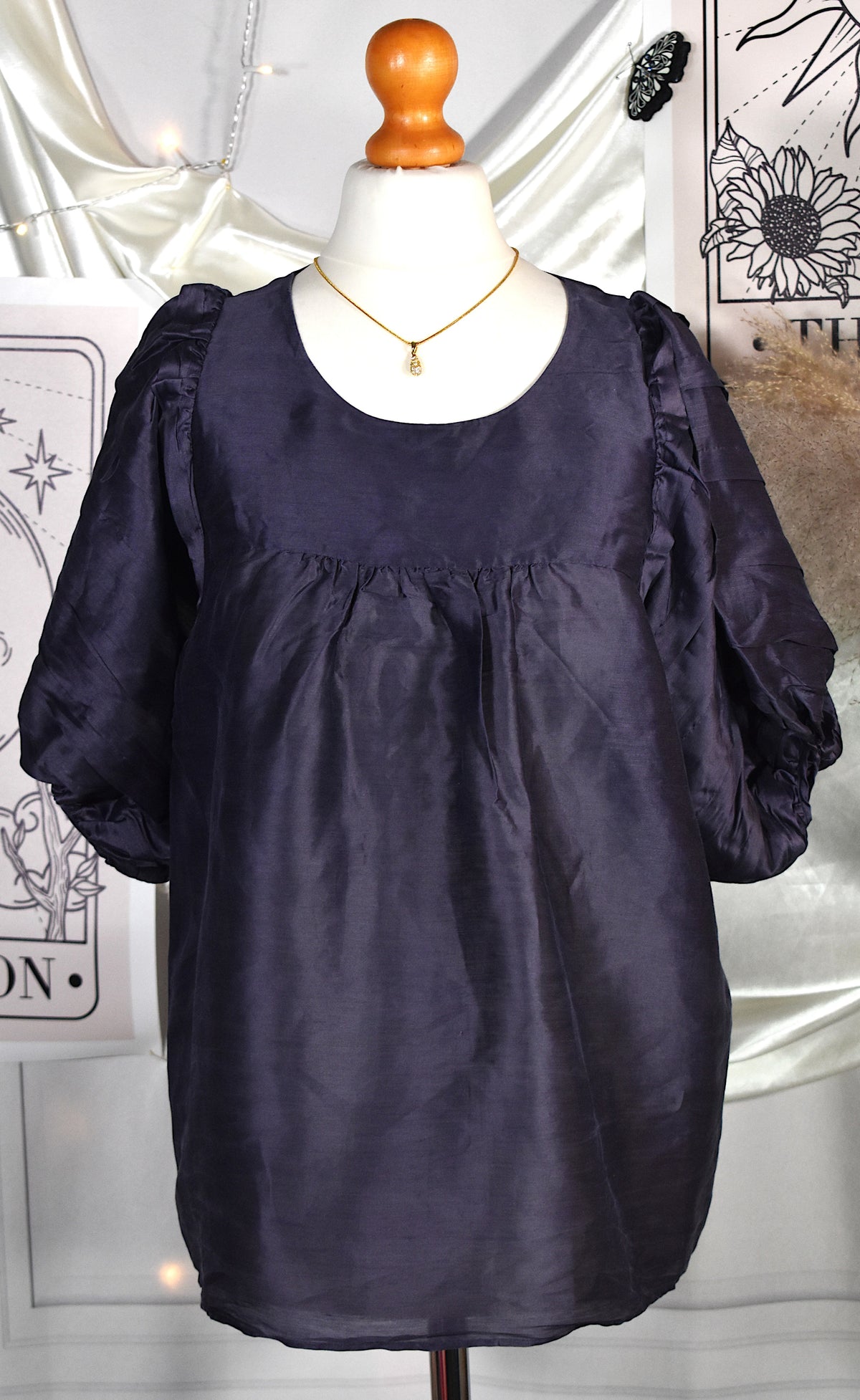 Blouse One Step violette en ramie et soie