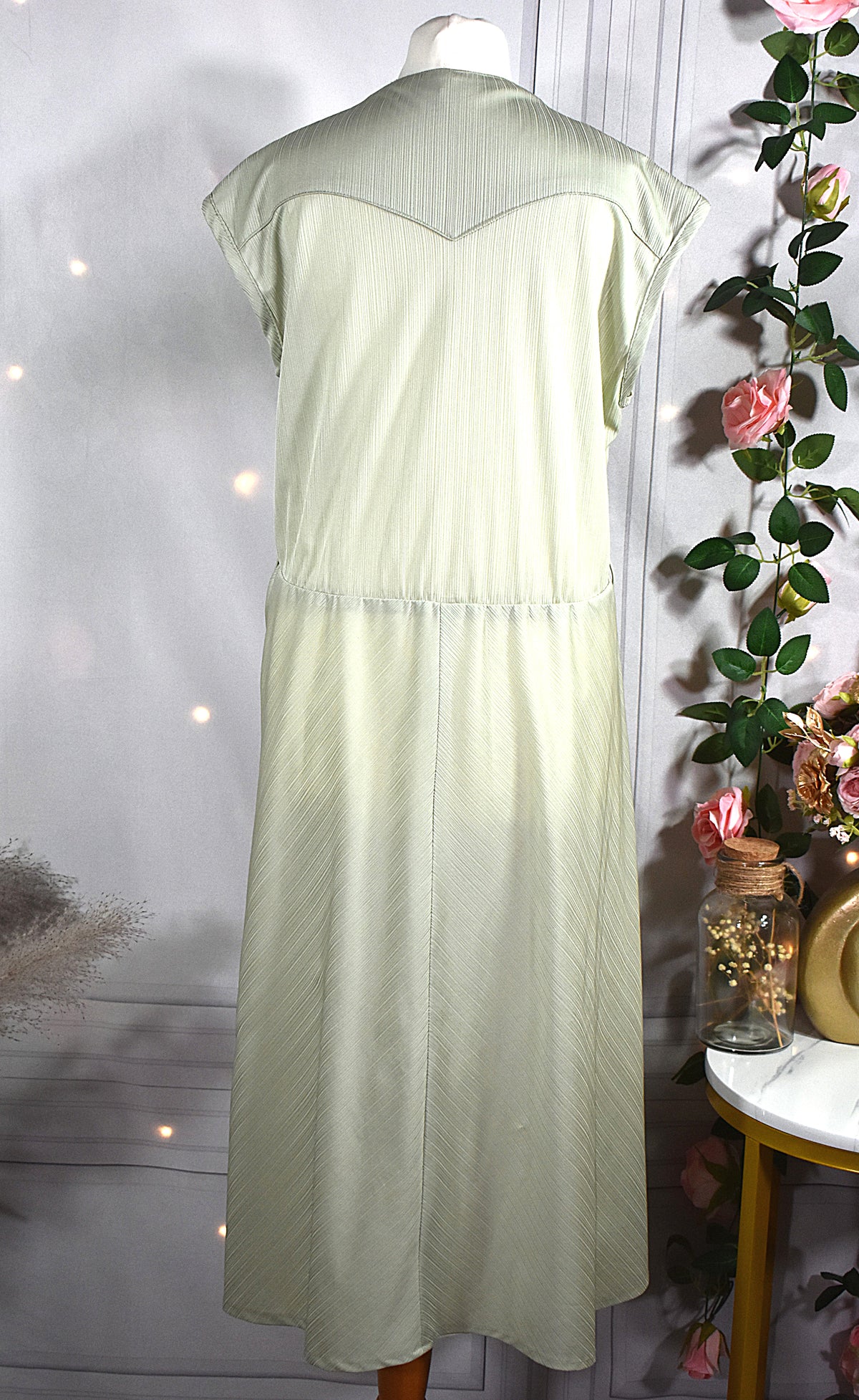 Robe vert anis & guipure