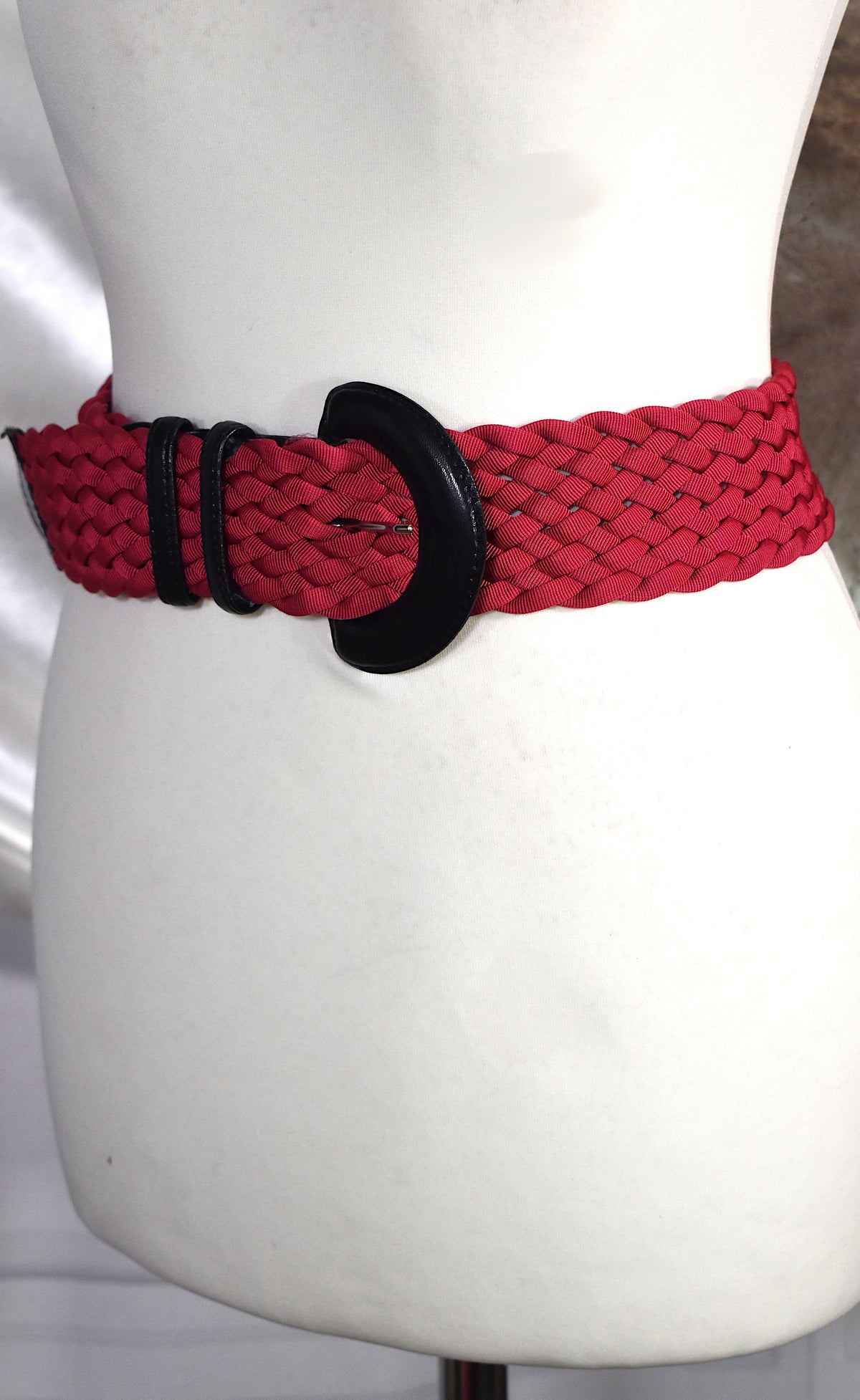 Ceinture large framboise similicuir noir Max Mara