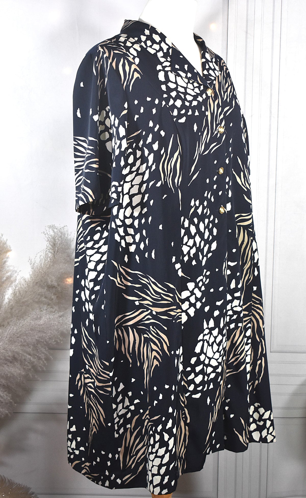 Robe fluide à motifs noire