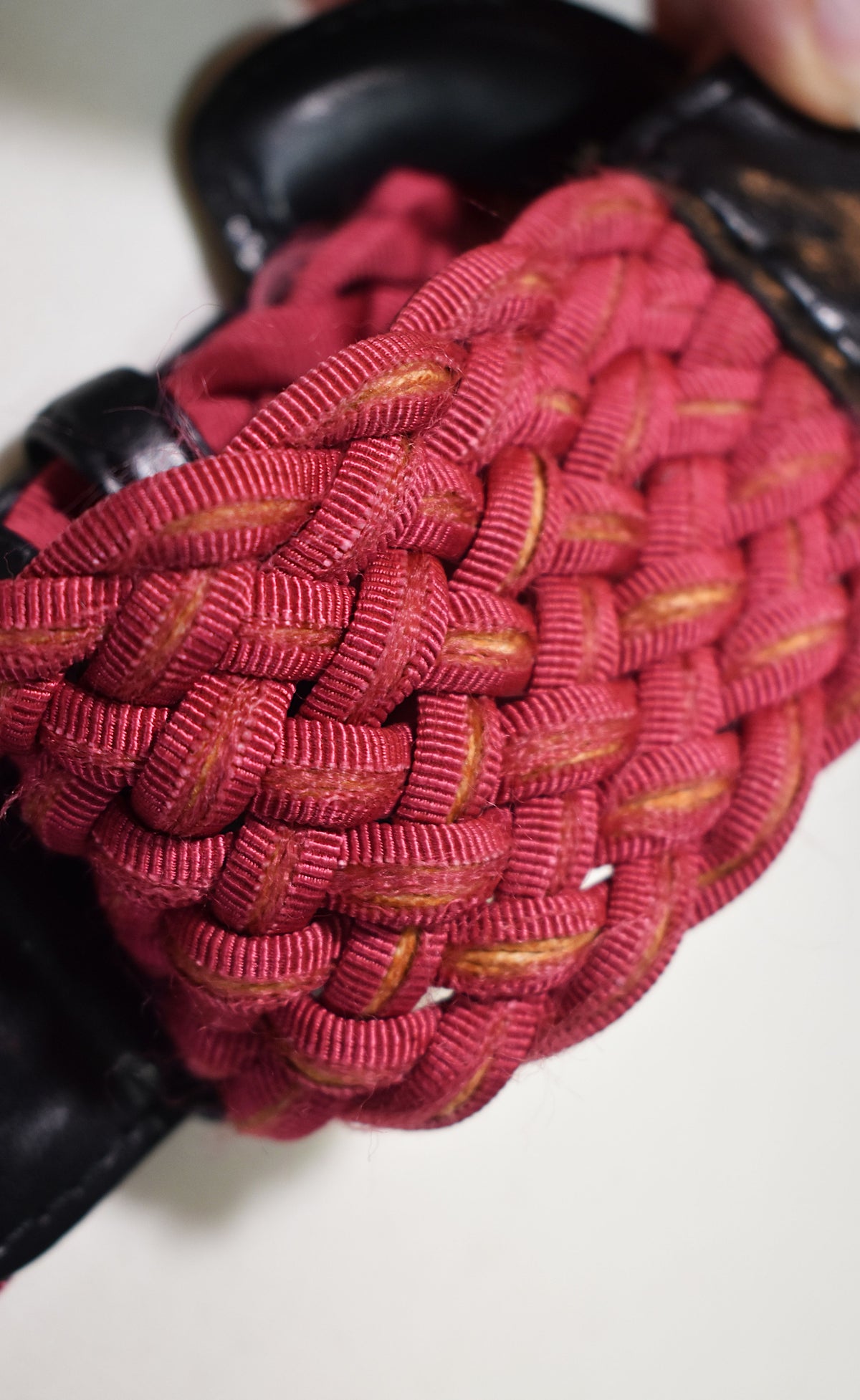 Ceinture large framboise similicuir noir Max Mara