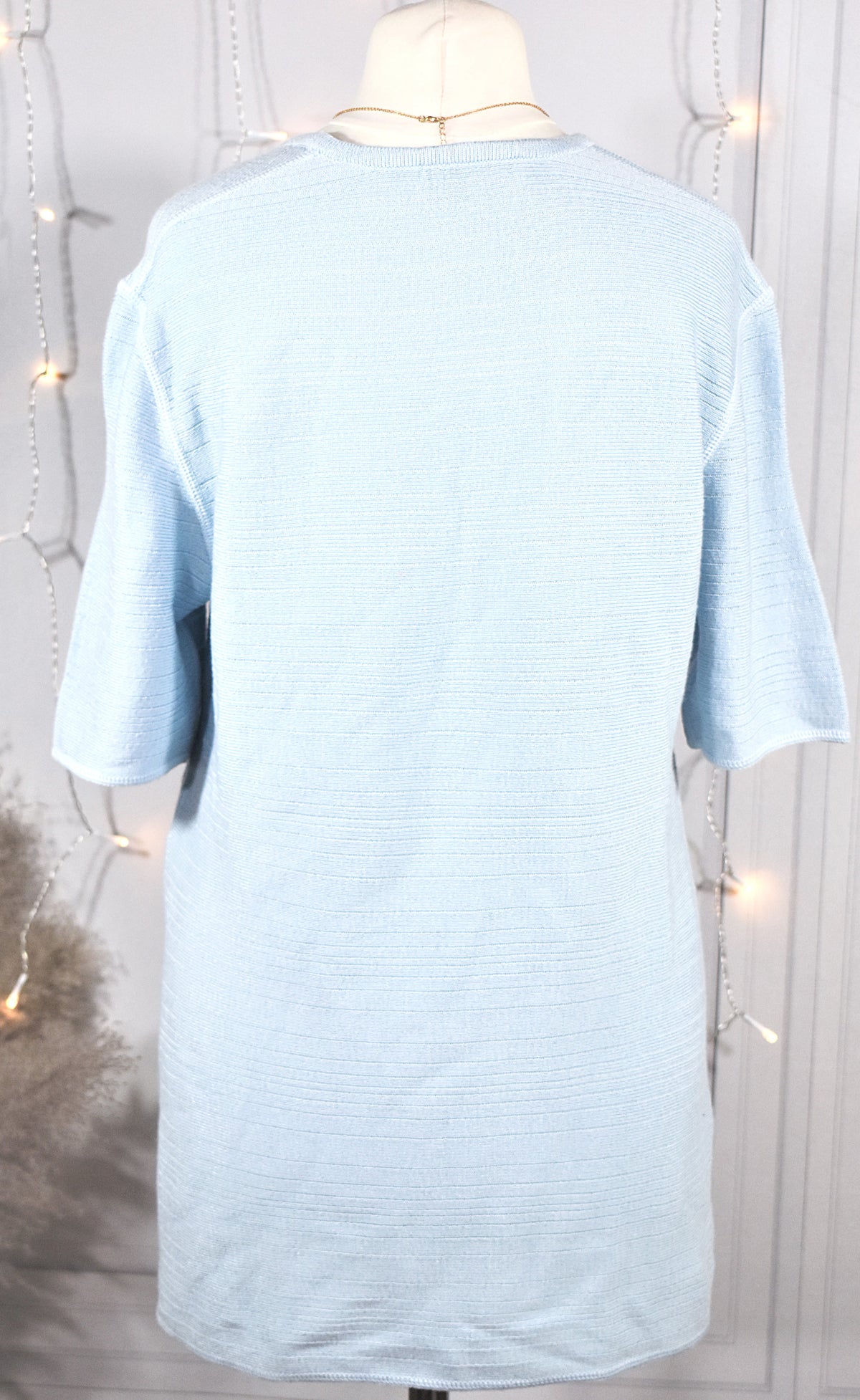 T-shirt maillé bleu pastel