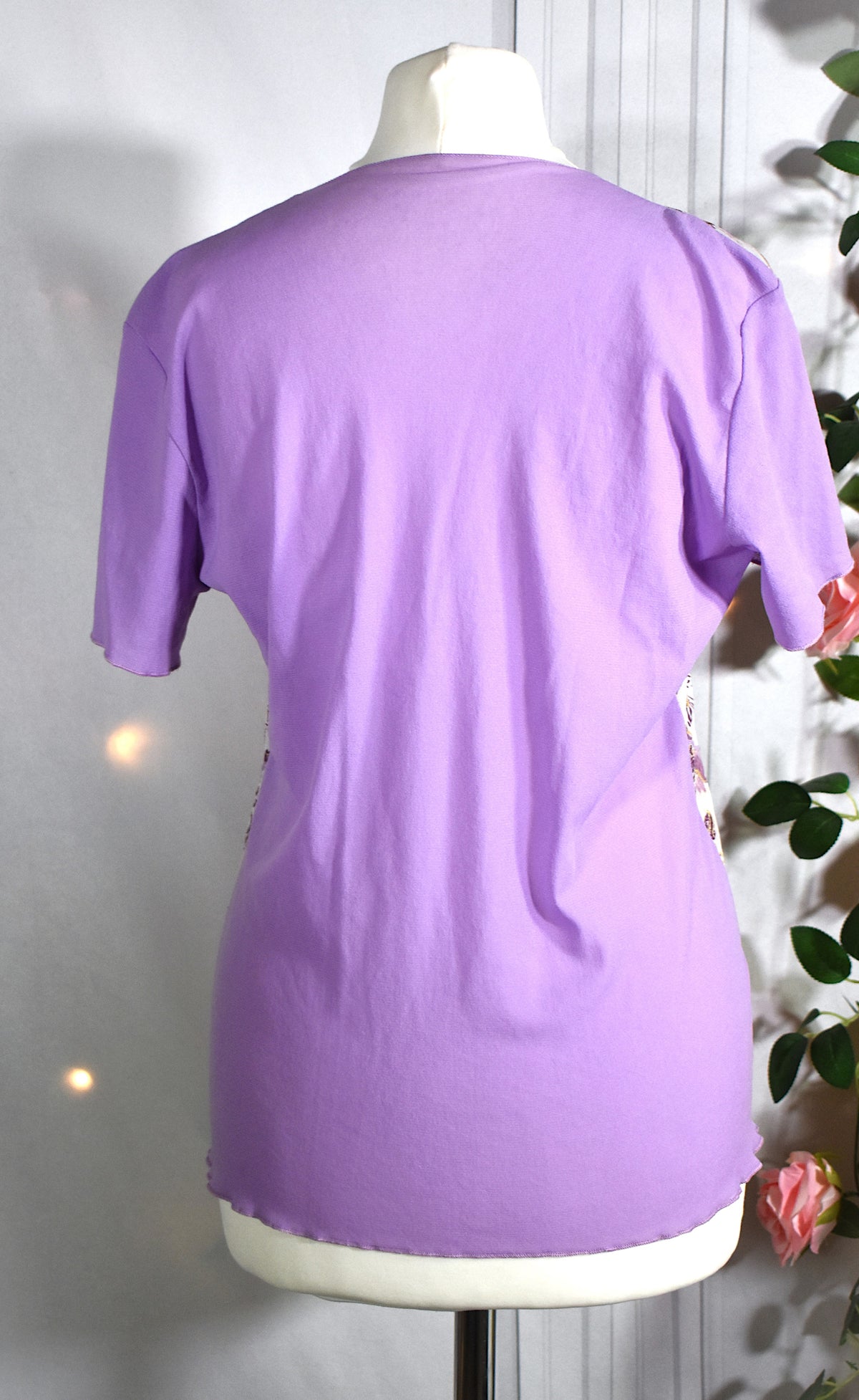 T-shirt mesh Y2K violet & doré