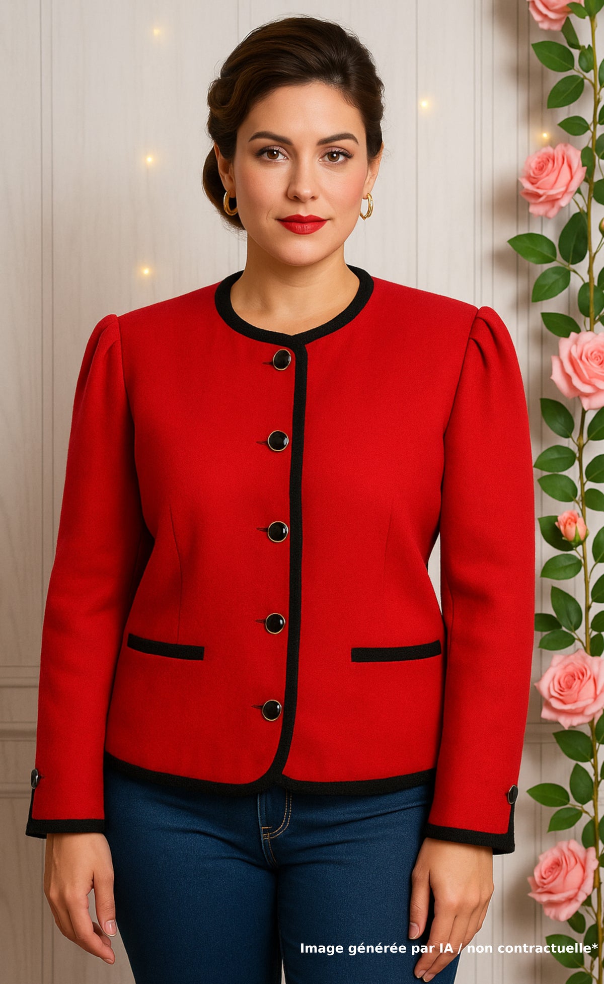 Blazer bicolore rouge & noir