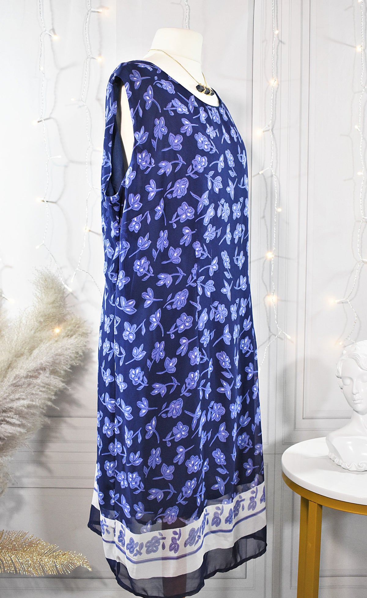 Robe foulard fleurs bleues