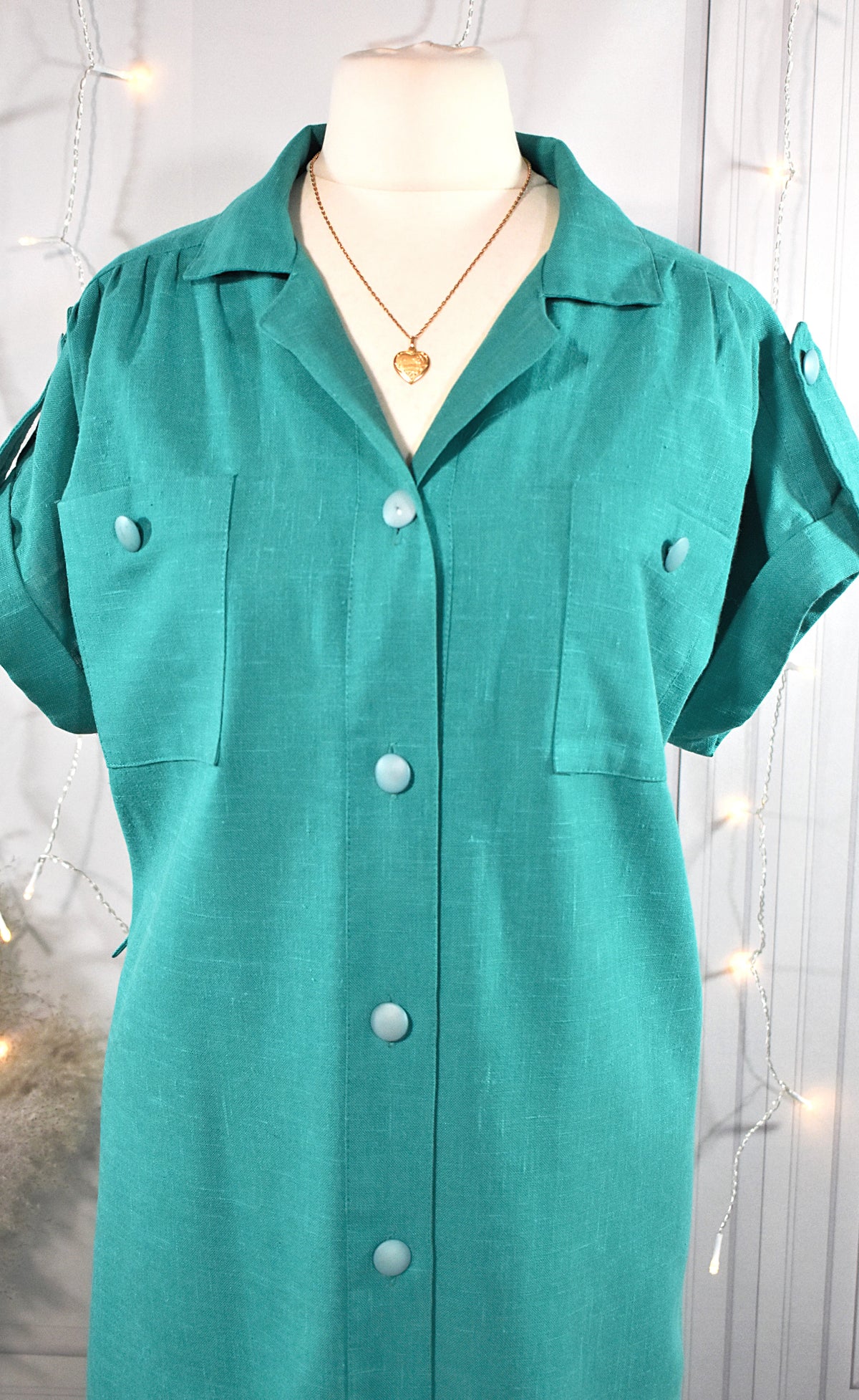 Robe en lin vert émeraude