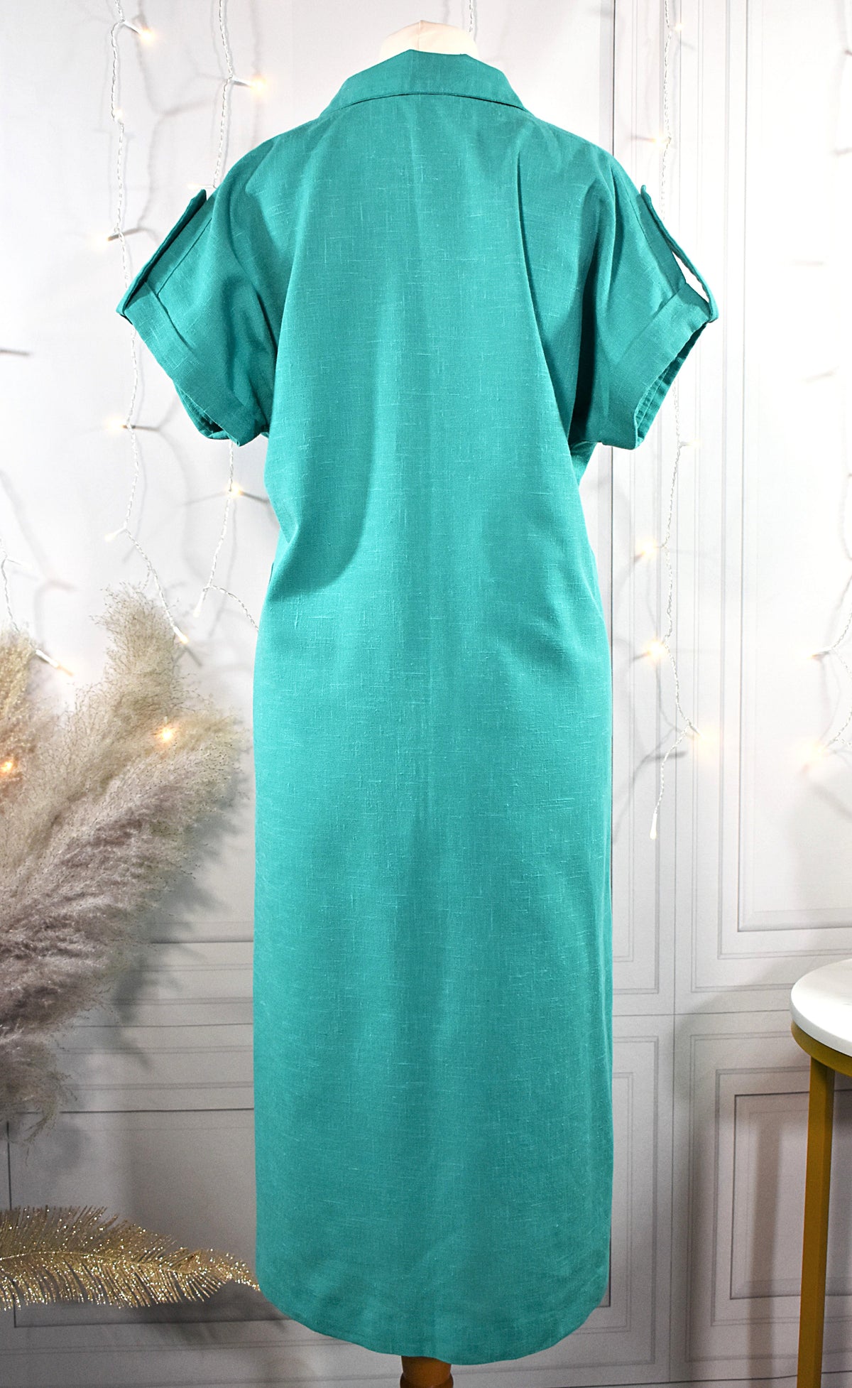 Robe en lin vert émeraude