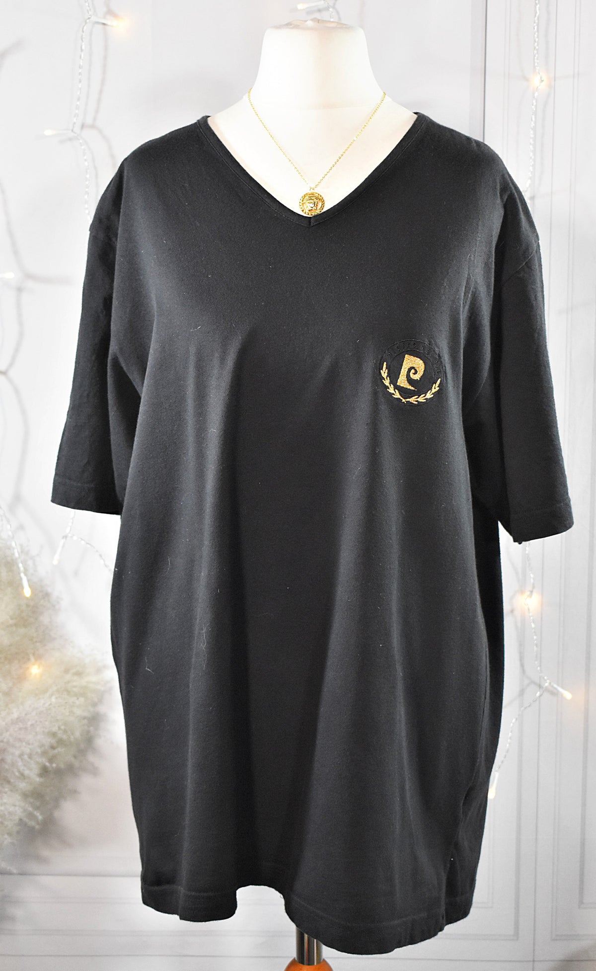 T-shirt en coton noir Pierre Cardin